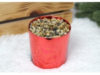 l Osłonka, doniczka dekoracyjna z kamykami i styropianem CZERWONA plastik 10x10 cm