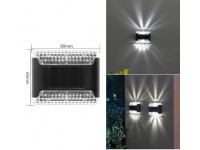 Lampa solarna KINKIET 2 LED biały zimny 8x6,5 cm CZARNY