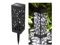 Lampa solarna ogrodowa kwadratowa światło zimne 29x6 cm CZARNA