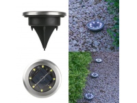 Lampa solarna ogrodowa okrągła 8 LED światło zimne 7x7 cm
