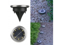 Lampa solarna ogrodowa okrągła 8 LED światło zimne 7x7 cm