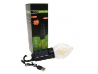 Lampa solarna ŻARÓWKA do zawieszenia 18x5,5 cm CZARNA