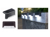 Lampka, lampa solarna KRAWĘDZIOWA 1 LED zimna biała 8x4,5x4,2 cm CZARNA