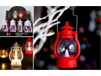 Lampka, latarenka LED świecąca na baterie CZERWONA 13x8,5 cm