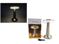 Lampka z 3 trybami światła, dotykowa metalowa KAPELUSZ 20x12x9 cm SREBRNA