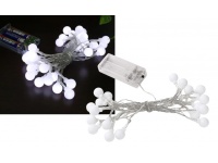 Lampki na baterie BIAŁE KULKI 20 LED - 3 m białe zimne