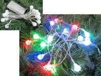 Lampki na baterie BIAŁE KULKI 20 LED - MULTI KOLOROWE