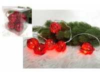 Lampki na baterie BOMBKI LED 6 szt 5 cm 1 m CZERWONE