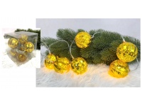 Lampki na baterie BOMBKI LED 6 szt 5 cm 1 m ZŁOTE