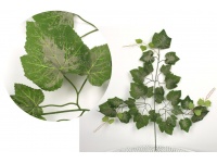 Liść 3-ramienny flokowany WINOBLUSZCZ 67 cm ZIELONY z jasnym liściem u góry