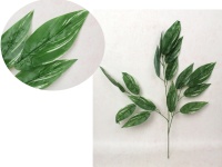 Liść silikonowy 3-ramienny MANGO 70 cm ciemno zielony z jasnymi liniami - 1 szt