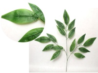 Liść silikonowy 3-ramienny MANGO 70 cm zielony - 1 szt