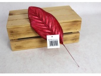 Liść plastikowy wys.30 cm CZERWONY