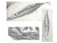 Liść pojedynczy GUMOWY wys. 86x15 cm SREBRNY (II GARUNEK)