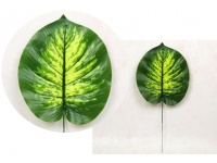 Liść SERCE gumowany 35 cm liść 20x17 cm ZIELONY z jasnym nakrapianym środkiem