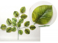 Liść silikonowy 3-ramienny OWALNY, BEZ 66 cm zielony cieniowany - 1 szt