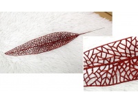 Liść sztuczny brokat CZERWONY 50x8 cm