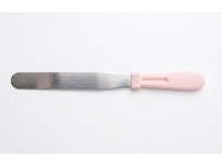 Łopatka szpatułka stalowa do ciasta PROSTA 32x3 cm z RÓŻOWĄ rączką