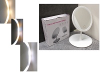 Lusterko, lustro LED okrągłe 26x17,5 cm BIAŁE jednostronne