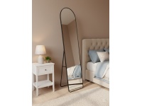 Lustro stojące, ścienne PROSTOKĄTNE ZAOKRĄGLONE 146x36 cm aluminiowa rama CZARNE