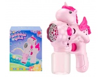 Maszynka, pistolet do baniek mydlanych Bubble Gun JEDNOROŻEC 21,5x15 cm różowy, niebieski