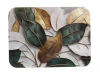 Mata stołowa 40x30 cm LIŚCIE FIKUSA - ZŁOTY BRZEG
