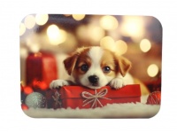 Mata stołowa 40x30 cm PIESEK Z CZERWONYM PREZENTEM