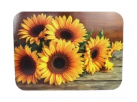 Mata stołowa 40x30 cm SŁONECZNIKI NA DREWNIANYM TLE