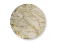 Mata stołowa- tw. sztuczne okrągła z przezroczystą folią ZŁOTA 38 cm 