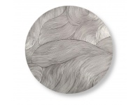 Mata stołowa- tw. sztuczne okrągła z przezroczystą folią SREBRNA 38 cm 