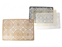 Mata stołowa- tw. sztuczne prostokątna 45x30 cm KOŁA KWIATY z przezroczystą folią 4 kolory - mix