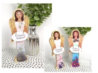 mdf Dekoracja Anioł PASTEL średni KOCHANEMU DZIADKOWI 23x8x2 cm - MIX KOLOR