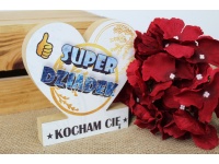 mdf Statuetka 13,5x13,5x2 cm SUPER DZIADEK Kocham Cię... #0423