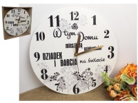 mdf Zegar 30 cm W tym domu mieszkają najukochańsi Dziadek i Babcia.... #9