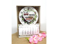 mdf Zegar z kalendarzem 40x19 cm W tym domu mieszka NAJUKOCHAŃSZY DZIADEK na świecie... #2603