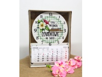 mdf Zegar z kalendarzem 40x19 cm Tutaj mieszkają najlepsi DZIADKOWIE na świecie... #2601