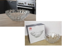 Miska szklana ala kryształ z falowanym brzegiem 21x10 cm