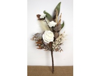 mp Bukiet piankowy RÓŻA z kremowymi dodatkami 75 cm (3 kwiaty 13-7,5 cm) BIAŁY