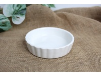 Naczynie ceramiczne karbowane 12,5x3 cm BIAŁE