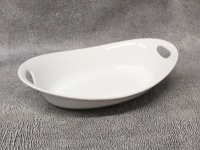 Naczynie, półmisek ceramiczny 34,5x21,5x8,5 cm BIAŁE