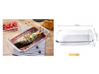 Naczynie ŻAROODPORNE szklane 39,5x24x5 cm TRANSPARENTNE