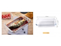 Naczynie ŻAROODPORNE szklane 34,5x21x5 cm TRANSPARENTNE