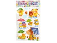 Naklejki na ścianę 8D ZWIERZĘTA NA DESZCZU na blistrze 60x35 cm