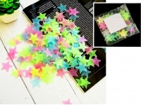 Naklejki na ścianę fluorescencyjne, świecące w ciemności KOLOROWE GWIAZDKI 