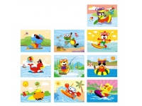 Naklejki piankowe 3D puzzle (10 arkuszy) 17,5x13 cm ZWIERZĘTA