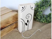 Nawilżacz powietrza ceramiczny CZARNY WZOREK 19x10x4 cm KREMOWY