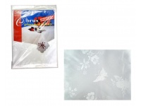 Obrus plamoodporny 220x140 cm BIAŁY z wzorem kwiaty, motyle