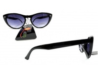 Okulary przeciwsłoneczne damskie, plastikowe oprawki CZARNE  - 1 szt #0019