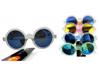 Okulary przeciwsłoneczne dziecięce, plastikowe oprawki OKRĄGŁE kolorowe mix- 1 szt #0015