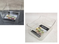 Organizer, wkład do szuflady, lodówki plastik 30x21x13 cm TRANSPARENTNY gładki